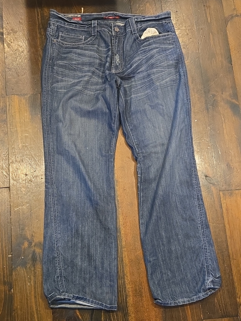 Vigoss Ralph Men’s Jeans Size 40 Blue 90s Wide Leg Baggy Y2K Distressed